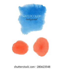 Watercolor strokes and texture. Vector design.
