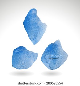 Watercolor strokes and texture. Vector design.