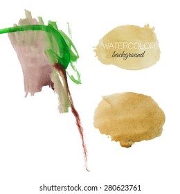 Watercolor strokes and texture. Vector design.