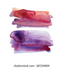 Watercolor strokes and texture. Vector design.