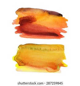 Watercolor strokes and texture. Vector design.