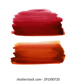 Watercolor strokes and texture. Vector design.