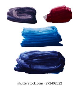 Watercolor strokes and texture. Vector design.