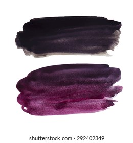 Watercolor strokes and texture. Vector design.