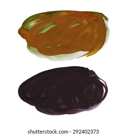 Watercolor strokes and texture. Vector design.