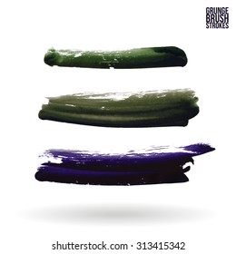 Watercolor strokes and texture. Vector design.