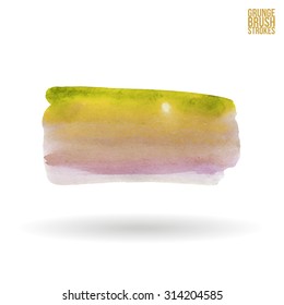 Watercolor strokes and texture. Vector design.
