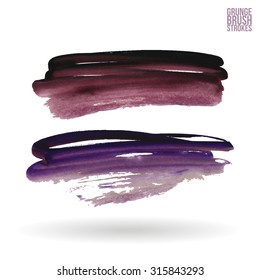 Watercolor strokes and texture. Vector design.