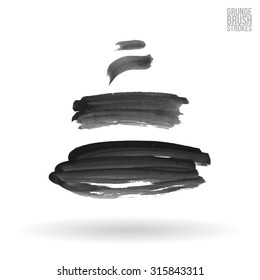 Watercolor strokes and texture. Vector design.