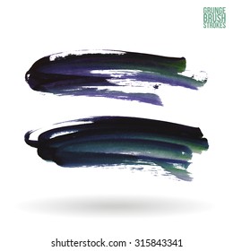 Watercolor strokes and texture. Vector design.