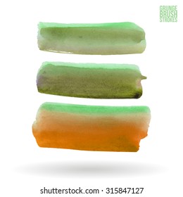Watercolor strokes and texture. Vector design.