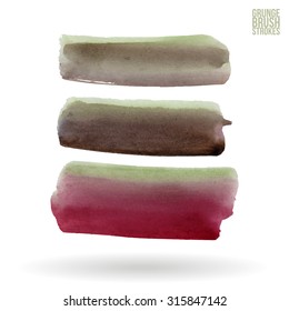 Watercolor strokes and texture. Vector design.