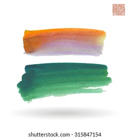 Watercolor strokes and texture. Vector design.