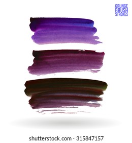 Watercolor strokes and texture. Vector design.