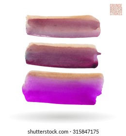 Watercolor strokes and texture. Vector design.
