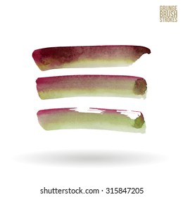 Watercolor strokes and texture. Vector design.