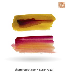 Watercolor strokes and texture. Vector design.
