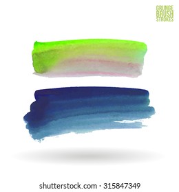 Watercolor strokes and texture. Vector design.