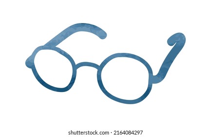 Watercolor student glasses vector isolated on white background. Glasses watercolor hand drawn. Glasses clipart