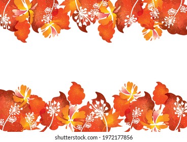 Watercolor style autumn plant material background material