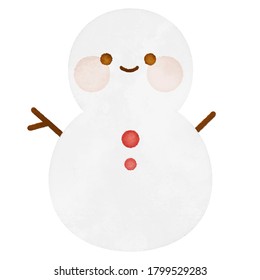 Watercolor style cute snowman character