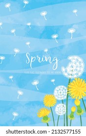 Watercolor style dandelion spring background material