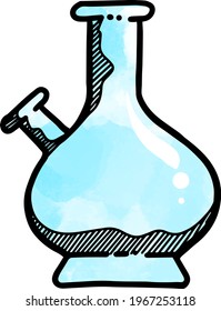 Watercolor style drug bong icon