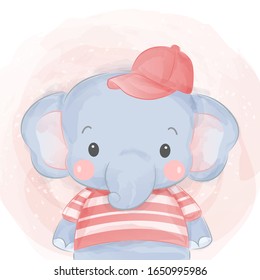 watercolor style elephant illustration. animal clipart for scrapbooking and decoration.