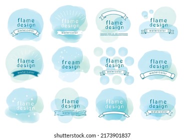 Watercolor style frame material set
