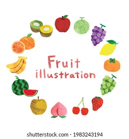 [Watercolor style] Fruit illustration material set
