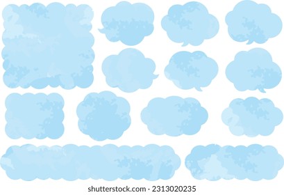 Watercolor style gentle cloud balloon set summary
