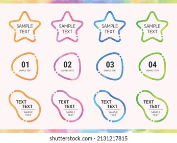 Watercolor style geometric headline frames