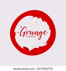 watercolor style grungy rough circular frame in brush stroke style vector