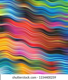Watercolor Style Hand Drawn Pattern with Waves, Fashion Print Design, Abstract Pattern Beautiful Bright Colorful Background for Cover Design, Illustration Template Summer, Summer Lines and Strips 