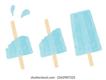 Watercolor style hand drawn popsicle illustration