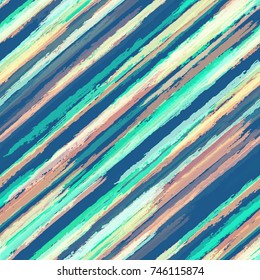 Watercolor Style Hand Drawn Seamless Pattern with Stripes. Fashion Print Design. Cover, Ad Design Texture. Holiday, Fabric Striped Background