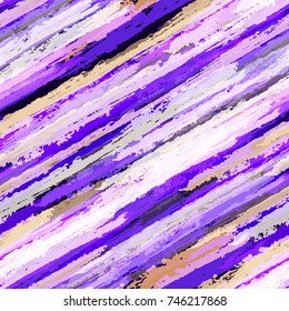 Watercolor Style Hand Drawn Seamless Pattern with Stripes. Fashion Print Design. Cover, Ad Design Texture. Holiday, Fabric Striped Background