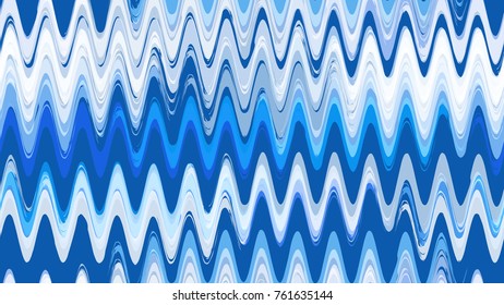 Watercolor Style Hand Drawn Seamless Pattern with Waves. Marine Fashion Print Design. Cover, Ad Design Texture. Holiday, Fabric Zigzag Striped Background.