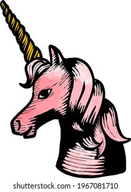 Watercolor style hand drawn unicorn animal