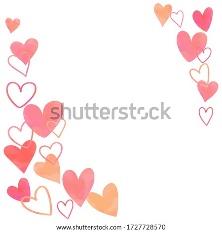 watercolor style hearts on white background. Vector illustration for Happy Women's, Mother's, and Valentine's Day