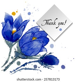 Watercolor style illustration bell flower/Spring bell flower/Greeting card bell flower/Summer composition bell flower/Spring bell flower/Garden bell flower/Beautiful bell flower/Delicate bell flower  