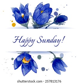 Watercolor style illustration bell flower/Spring bell flower/ Greeting card bell flower/Summer composition bell flower/Spring bell flower/Garden bell flower/Beautiful bell flower/ Delicate bell flower