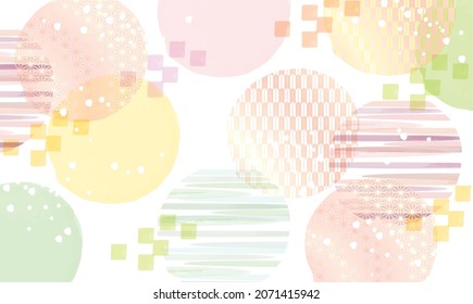 Watercolor style Japanese pattern background material