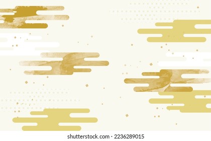 Watercolor style Japanese pattern illustration background
