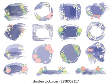 Watercolor style label sticker frame illustration