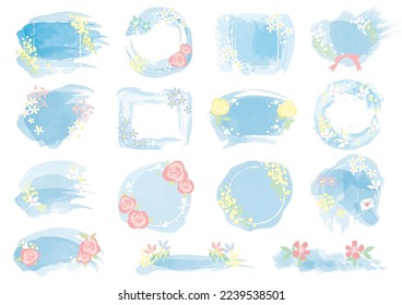 Watercolor style label sticker frame illustration
