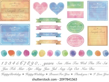 Watercolor style material set (frame)