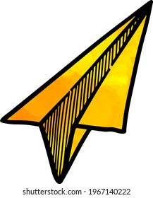 Watercolor style paper plane icon