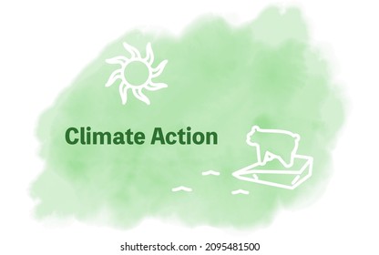 Watercolor style,  SDGs  Goal 13, Climate action