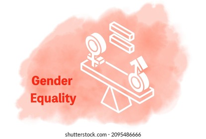 Watercolor style,  SDGs  Goal 5, Gender equality